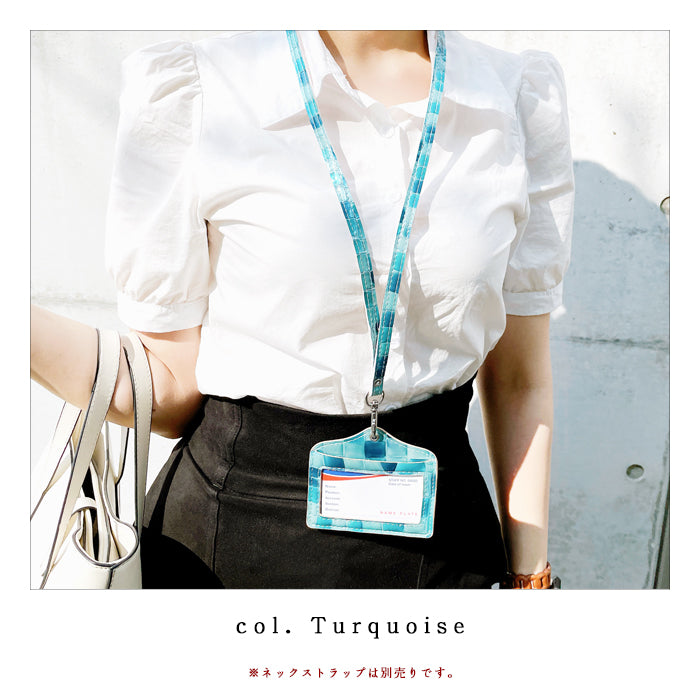 【Leo&Aoi公式ショップ】 ちょっと上品な ステンドグラス パスケース レディース 本革 ネームホルダー IDカードホルダー IDケース 定期入れ エナメル 【安心の返品保証付き】