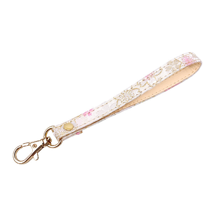 【Leo&Aoi公式ショップ】 西陣織 明 ナスカン付き ストラップ マルチストラップ 携帯ストラップ 携帯 スマホ キーホルダー パスケース 定期入れ リストストラップ 手帳型 スマホケース 落下防止 レディース 金襴 和柄 和風 高級 華やか 着物 【安心の返品保証付き】