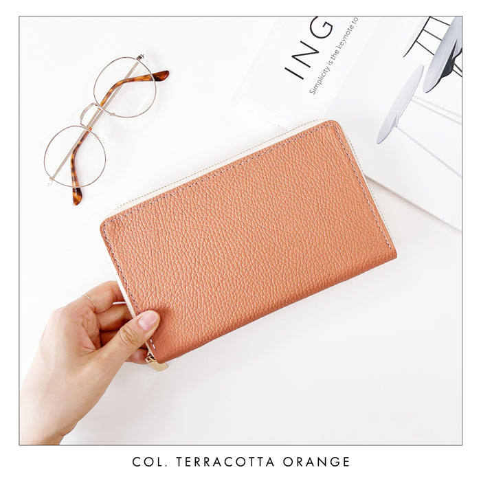 【Leo&Aoi公式ショップ】ニュアンスカラー マルチケース 本革 通帳ケース パスポートケース 母子手帳ケース 大容量 スリム設計 ファスナー付き メンズ レディース おしゃれ ハンドメイド 【安心の返品保証付き】