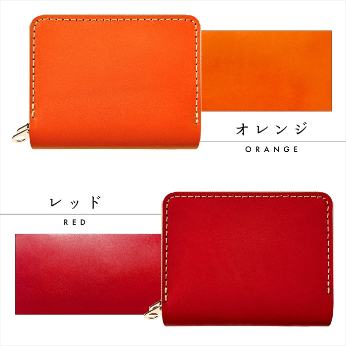 【Leo&Aoi公式ショップ】 やさしいおかんの本革 栃木レザー 蛇腹 ダブルファスナー 財布 本革 レディース カード収納 ミニ財布 小さい財布 使いやすい 牛革 革財布 ラウンド型財布 【安心の返品保証付き】