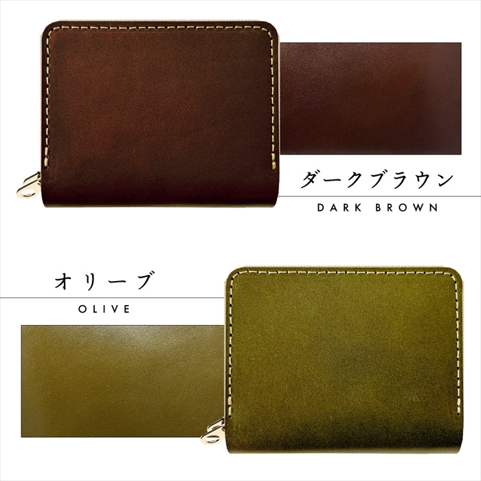 【Leo&Aoi公式ショップ】 やさしいおかんの本革 栃木レザー 蛇腹 ダブルファスナー 財布 本革 レディース カード収納 ミニ財布 小さい財布 使いやすい 牛革 革財布 ラウンド型財布 【安心の返品保証付き】