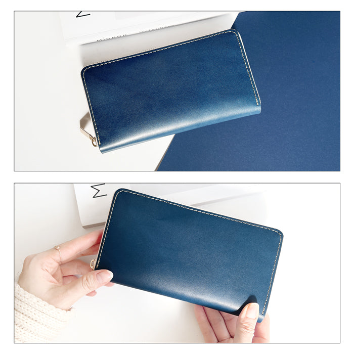 【Leo&Aoi公式ショップ】 栃木レザー 蛇腹式 カードポケット付き 長財布 財布 やさしいおかん 本革 サイフ さいふ ウォレット 革 レザー 牛革 革財布 牛ヌメ ラウンド長財布 ラウンド財布 長サイフ 本革長財布 カード収納 ラウンドファスナー メンズ レディース ハンドメイド 【安心の返品保証付き】