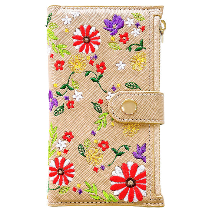 【Leo&Aoi公式ショップ】 arrows We2 F-52E FCG02 M07 A402FC ケース おしゃれ 花刺繍 手帳型ケース f52e アローズ ウィー スマホケース