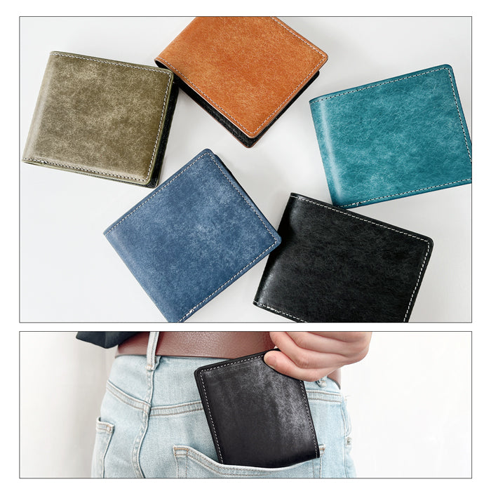 【Leo&Aoi公式ショップ】レザリア レザー 本革 二つ折り財布 サイフ さいふ ウォレット 革 メンズ カード収納 小銭入れ コインケース付き サイフ 牛革 【安心の返品保証付き】