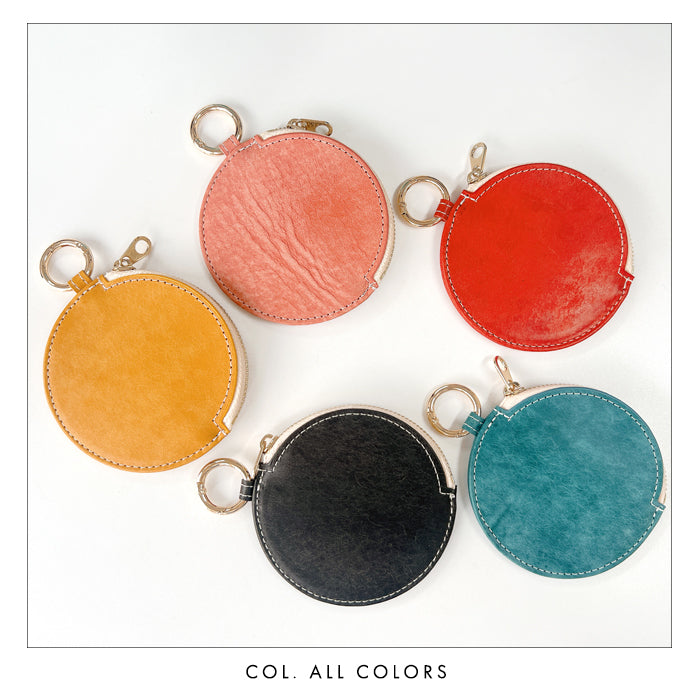 【Leo&Aoi公式ショップ】本革 レザリアレザー 丸形コインケース 小銭入れ メンズ レディース 革 レザー 牛革 風合い豊かな本革に、こだわりの5色 CC-C1-02 【安心の返品保証付き】