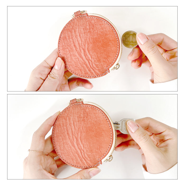 【Leo&Aoi公式ショップ】本革 レザリアレザー 丸形コインケース 小銭入れ メンズ レディース 革 レザー 牛革 風合い豊かな本革に、こだわりの5色 CC-C1-02 【安心の返品保証付き】