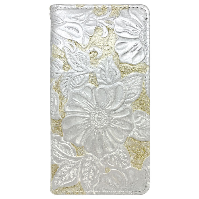 【Leo&Aoi公式ショップ】 iPhone 17 pro max iphone17promax ケース カバー 手帳型 本革 ラメフラワー 型押し 手帳型ケース アイフォン17プロマックス スマホケース 【安心の返品保証付き】