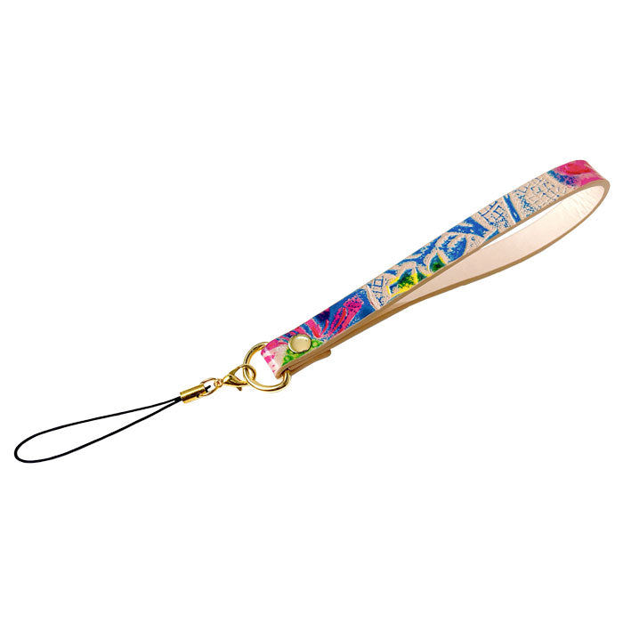 【Leo&Aoi公式ショップ】 レトロな 花型押し ストラップ 本革 紐ストラップ マルチストラップ 携帯ストラップ レザー 携帯 スマホ キーホルダー パスケース 定期入れ リストストラップ 革 牛革 手帳型 スマホケース 落下防止 レディース 花 花柄 【安心の返品保証付き】