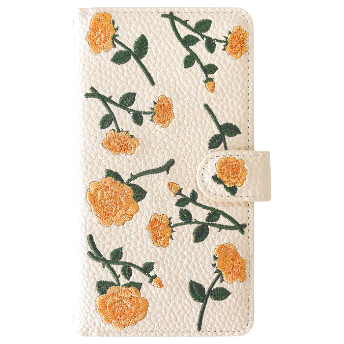 【Leo&Aoi公式ショップ】 バラ刺繍 スマホケース 手帳型ケース 100機種以上対応