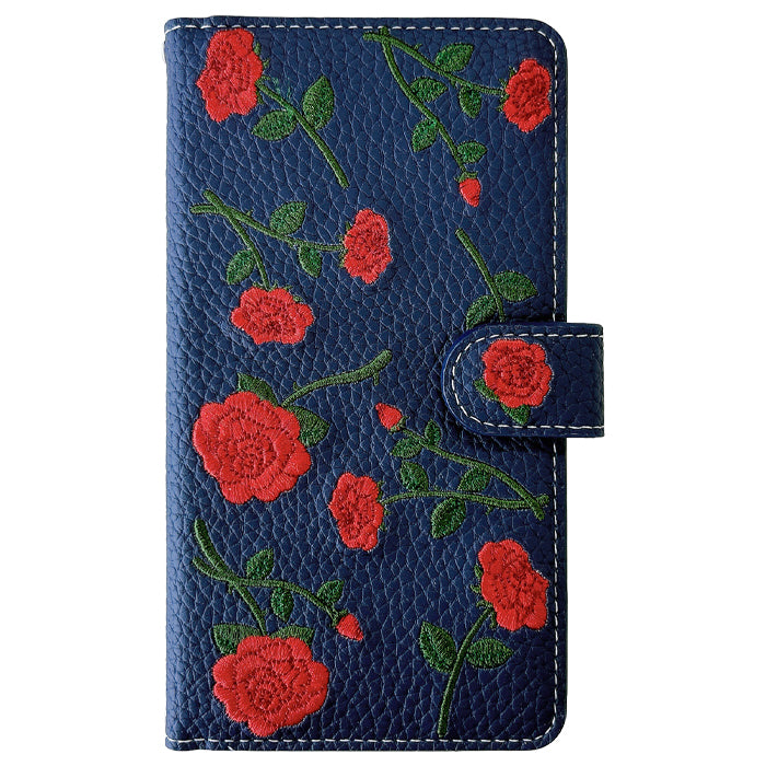 【Leo&Aoi公式ショップ】 バラ刺繍 スマホケース 手帳型ケース 100機種以上対応