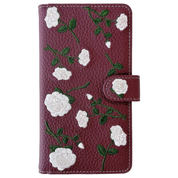 【Leo&Aoi公式ショップ】 バラ刺繍 スマホケース 手帳型ケース 100機種以上対応