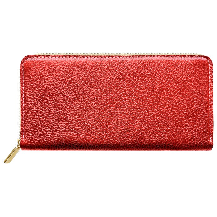 【Leo&Aoi公式ショップ】 型押し グリッター 蛇腹 カードポケット付き 長財布 本革 ラウンド型ファスナー 財布 レディース 大容量 【安心の返品保証付き】