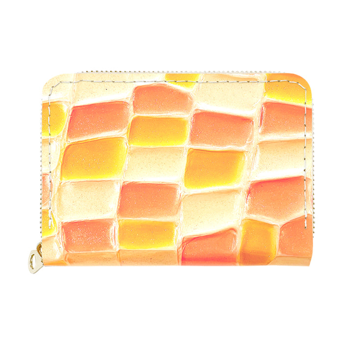 【Leo&Aoi公式ショップ】 ステンドグラス ミニウォレット 財布 ミニ財布 本革 コンパクト ラウンドファスナー 牛革 サイフ さいふ ウォレット 小さい財布 革 エナメル加工 レザー カード収納 革財布 ラウンド財布 ミニサイフ 本革ミニ財布 レディース ハンドメイド