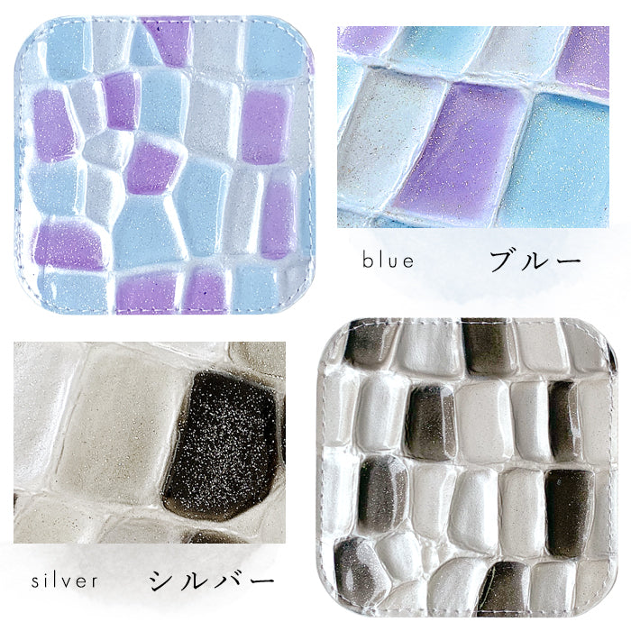 【Leo&Aoi公式ショップ】 ステンドグラス コースター 本革 4枚セット テーブルウェア カフェ おしゃれ キッチン 雑貨 食器 ハンドメイド 革 上品 かわいい お洒落 高級 エナメル 【安心の返品保証付き】