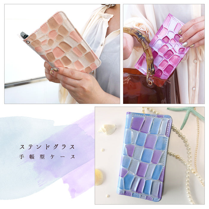 【Leo&Aoi公式ショップ】 XPERIA Ace SO-02L ケース カバー 本革 ステンドグラス 手帳型ケース so02l エクスペリア スマホケース【安心の返品保証付き】