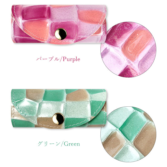【Leo&Aoi公式ショップ】 ステンドグラス キーケース 4連 本革 レディース スマートキー 三つ折り 牛革 レザー 鍵入れ 鍵 カギ 収納 スリム コンパクト キーホルダー 4連キーケース エナメル加工 日本製 【安心の返品保証付き】