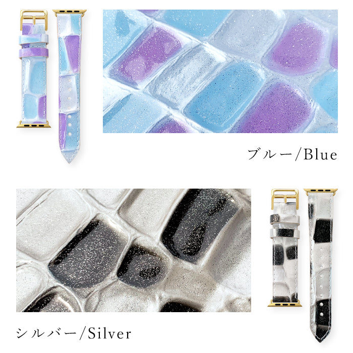 【Leo&Aoi公式ショップ】 ステンドグラス アップルウォッチ バンド 本革 レザー 付け替え 交換 ベルト Apple Watch series 7 SE 6 5 4 3 2 1 applewatch 全シリーズ対応 革 エナメル 38mm 40mm 41mm 42mm 44mm 45mm 【安心の返品保証付き】