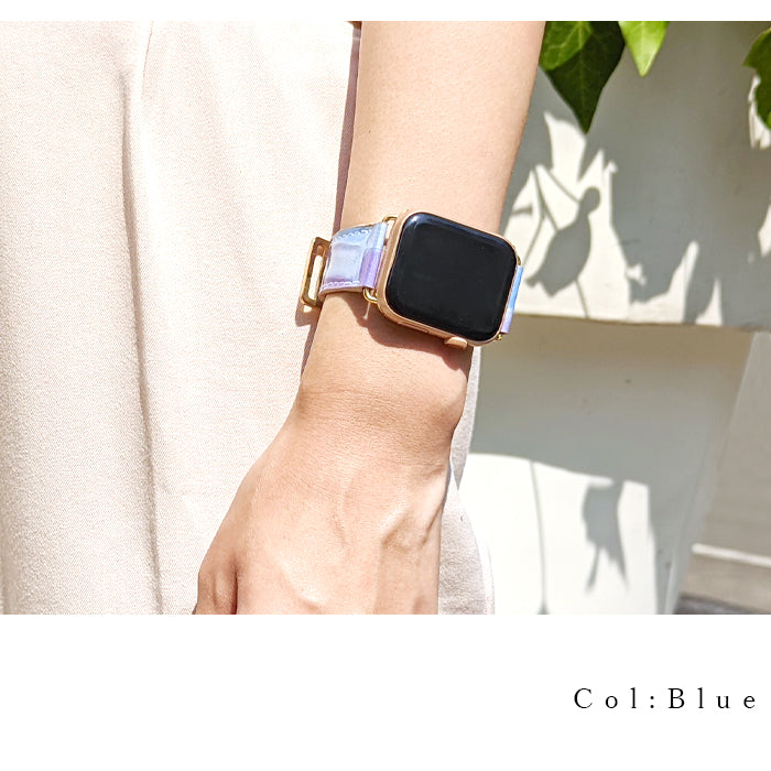 【Leo&Aoi公式ショップ】 ステンドグラス アップルウォッチ バンド 本革 レザー 付け替え 交換 ベルト Apple Watch series 7 SE 6 5 4 3 2 1 applewatch 全シリーズ対応 革 エナメル 38mm 40mm 41mm 42mm 44mm 45mm 【安心の返品保証付き】