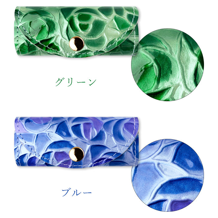 【Leo&Aoi公式ショップ】 牛革 ステンドグラス ローズ キーケース 4連 本革 レディース スマートキー 三つ折り レザー 鍵入れ 鍵 カギ 収納 スリム コンパクト キーホルダー 4連キーケース エナメル加工 日本製 バラ 薔薇 【安心の返品保証付き】