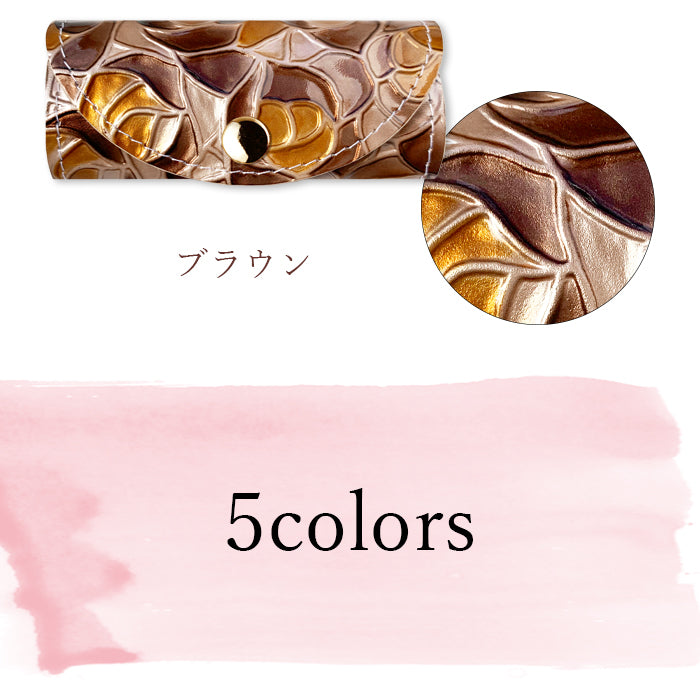 【Leo&Aoi公式ショップ】 牛革 ステンドグラス ローズ キーケース 4連 本革 レディース スマートキー 三つ折り レザー 鍵入れ 鍵 カギ 収納 スリム コンパクト キーホルダー 4連キーケース エナメル加工 日本製 バラ 薔薇 【安心の返品保証付き】