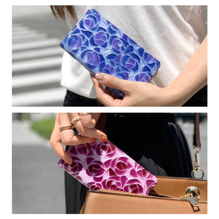 【Leo&Aoi公式ショップ】 iphone se3 / iphone se2 / iphone8 / iphone7 ケース カバー 本革 ステンドグラス ローズ 手帳型ケース アイフォンスマホケース 【安心の返品保証付き】