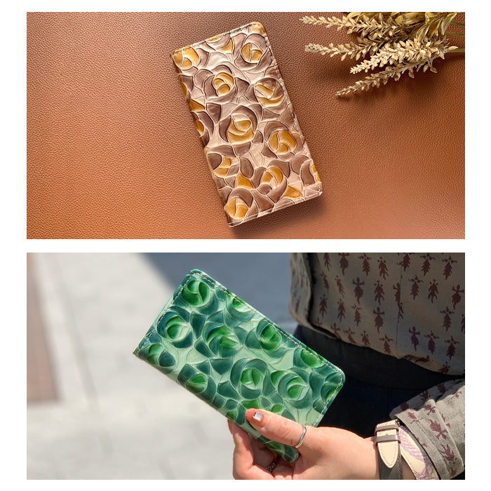 【Leo&Aoi公式ショップ】 iPhone15 ケース iPhone 15 カバー 手帳型 本革 ステンドグラス ローズ 手帳型ケース アイフォン15 スマホケース 携帯ケース 【安心の返品保証付き】