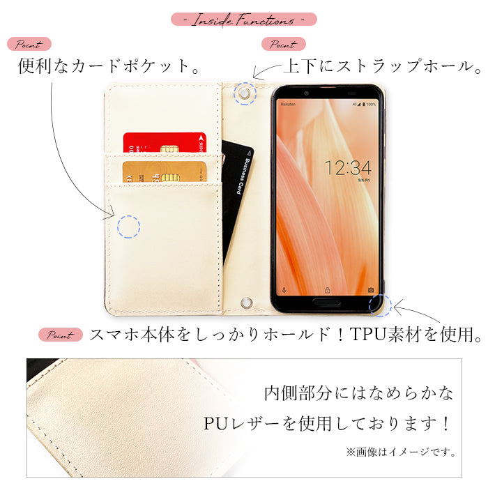 【Leo&Aoi公式ショップ】 本革 ステンドグラスローズ スマホケース 手帳型ケース 100機種以上対応