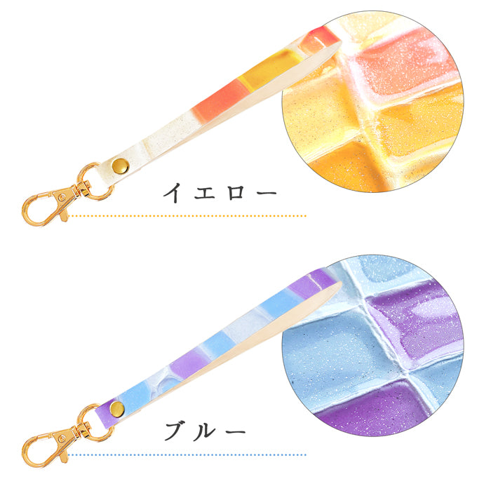【Leo&Aoi公式ショップ】 ステンドグラス ナスカン付き ストラップ 本革 マルチストラップ 携帯ストラップ レザー 携帯 スマホ キーホルダー パスケース 定期入れ リストストラップ 革 牛革 手帳型 スマホケース 落下防止 レディース 【安心の返品保証付き】