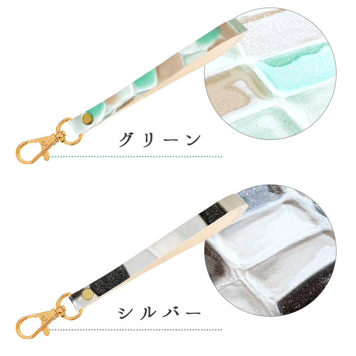 【Leo&Aoi公式ショップ】 ステンドグラス ナスカン付き ストラップ 本革 マルチストラップ 携帯ストラップ レザー 携帯 スマホ キーホルダー パスケース 定期入れ リストストラップ 革 牛革 手帳型 スマホケース 落下防止 レディース 【安心の返品保証付き】