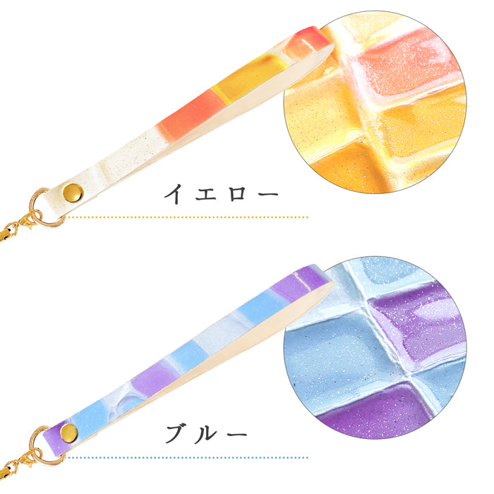 【Leo&Aoi公式ショップ】 ステンドグラス ストラップ 本革 マルチストラップ 携帯ストラップ レザー 携帯 スマホ キーホルダー パスケース 定期入れ リストストラップ 革 牛革 手帳型 スマホケース 落下防止 レディース 【安心の返品保証付き】