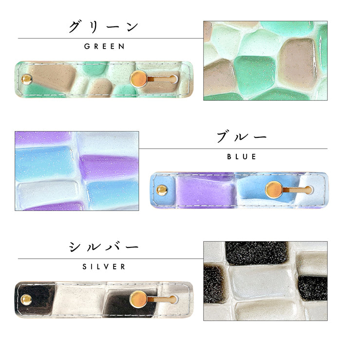 【Leo&Aoi公式ショップ】 ステンドグラス スマホバンド スマホベルト 本革 レザー スマホリング 落下防止 ベルト バンド ホルダー 片手 スタンド スライドベルト スマホスタンド エナメル加工 レディース 女性 革 【安心の返品保証付き】