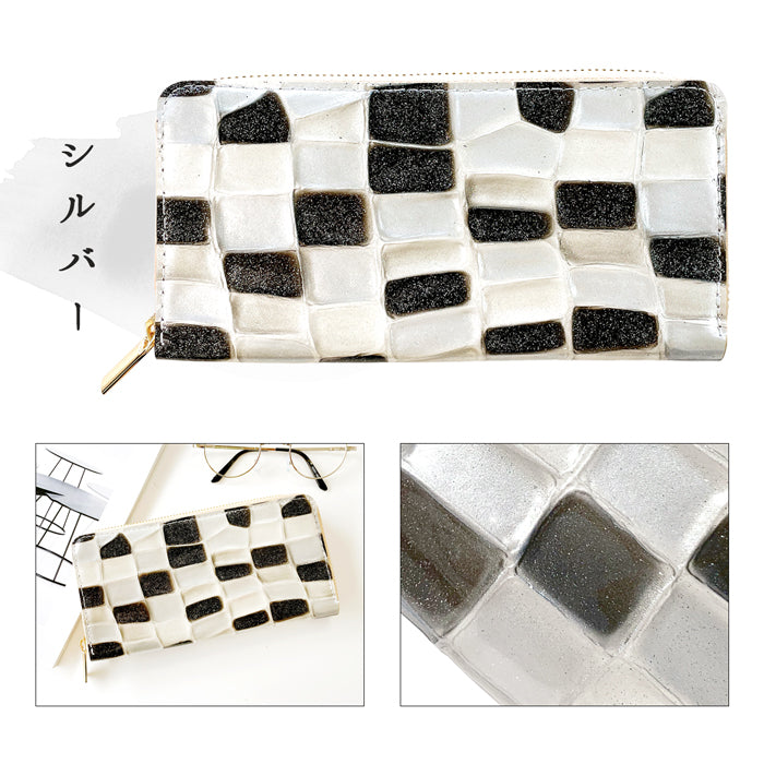 【Leo&Aoi公式ショップ】 ステンドグラス 長財布 エナメル長財布 財布 レディース 本革 ラウンドファスナー サイフ さいふ ウォレット 革 牛革 レザー カード収納 革財布 ラウンド長財布 ラウンド財布 長サイフ 本革長財布 エナメル加工 ハンドメイド【安心の返品保証付き】