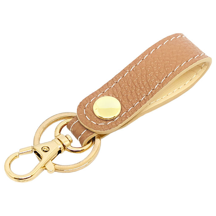 【Leo&Aoi公式ショップ】 牛革 型押し キーリング スナップボタン キーホルダー バッグチャーム キーフック 紳士淑女