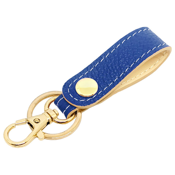 【Leo&Aoi公式ショップ】 牛革 型押し キーリング スナップボタン キーホルダー バッグチャーム キーフック 紳士淑女