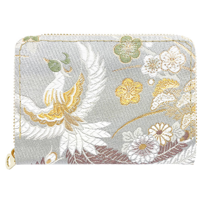 【Leo&Aoi公式ショップ】 西陣織 高美者 ミニ財布 財布 金襴 ミニウォレット コンパクト ラウンドファスナー サイフ さいふ ウォレット 小さい財布 カード収納 ラウンド財布 ミニサイフ 和風 和柄 和 豪華 織物 鳳凰 源氏絵巻 流水文 牡丹 ハンドメイド