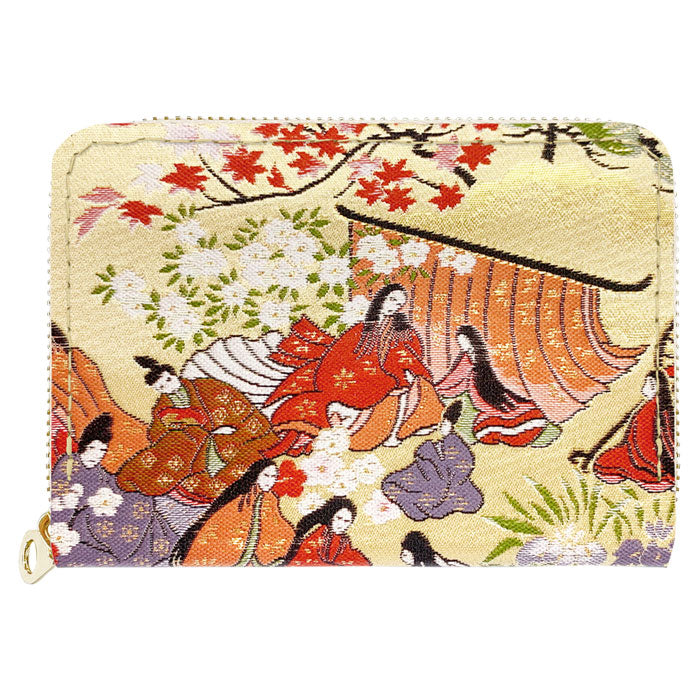 【Leo&Aoi公式ショップ】 西陣織 高美者 ミニ財布 財布 金襴 ミニウォレット コンパクト ラウンドファスナー サイフ さいふ ウォレット 小さい財布 カード収納 ラウンド財布 ミニサイフ 和風 和柄 和 豪華 織物 鳳凰 源氏絵巻 流水文 牡丹 ハンドメイド