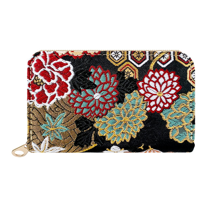 【Leo&Aoi公式ショップ】 西陣織 高美者 コインケース ラウンドファスナー ポーチ 小型財布 小銭入れ コンパクト 小物入れ 高級 華やか 着物 和柄 和風 レディース 女性 ケース【安心の返品保証付き】