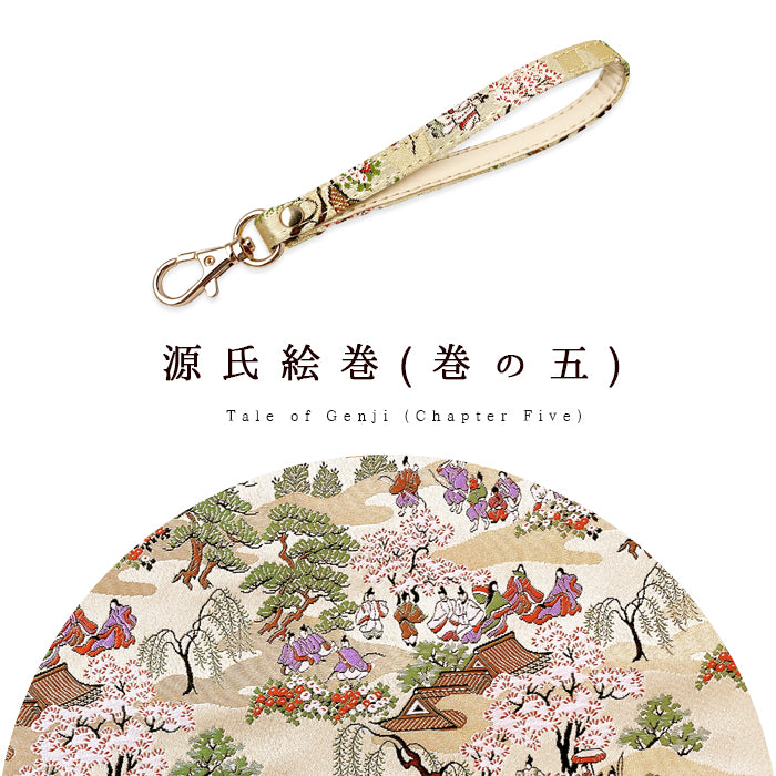【Leo&Aoi公式ショップ】 西陣織 高美者 ナスカン付き ストラップ マルチストラップ 携帯ストラップ 携帯 スマホ キーホルダー パスケース 定期入れ リストストラップ 手帳型 スマホケース 落下防止 レディース 金襴 和柄 和風 高級 華やか 着物 【安心の返品保証付き】