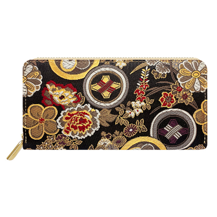 【Leo&Aoi公式ショップ】 西陣織 竹 長財布 豪華 織物 財布 ラウンドファスナー カード収納 金襴 サイフ さいふ ウォレット ラウンド長財布 ラウンド財布 長サイフ 和風 和柄 和 花唐草 丸紋 菊花文 桜 水文 レディース ハンドメイド【安心の返品保証付き】