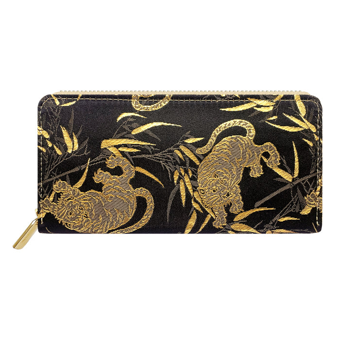 【Leo&Aoi公式ショップ】 西陣織 竹 長財布 豪華 織物 財布 ラウンドファスナー カード収納 金襴 サイフ さいふ ウォレット ラウンド長財布 ラウンド財布 長サイフ 和風 和柄 和 花唐草 丸紋 菊花文 桜 水文 レディース ハンドメイド【安心の返品保証付き】