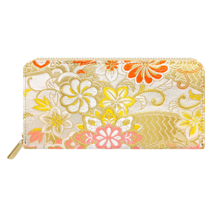 【Leo&Aoi公式ショップ】 西陣織 竹 長財布 豪華 織物 財布 ラウンドファスナー カード収納 金襴 サイフ さいふ ウォレット ラウンド長財布 ラウンド財布 長サイフ 和風 和柄 和 花唐草 丸紋 菊花文 桜 水文 レディース ハンドメイド【安心の返品保証付き】