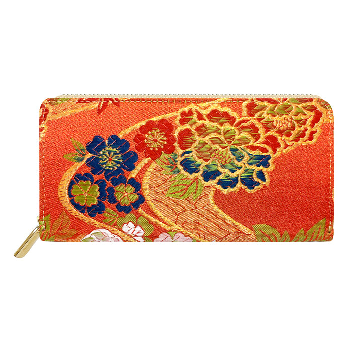 【Leo&Aoi公式ショップ】 西陣織 竹 長財布 豪華 織物 財布 ラウンドファスナー カード収納 金襴 サイフ さいふ ウォレット ラウンド長財布 ラウンド財布 長サイフ 和風 和柄 和 花唐草 丸紋 菊花文 桜 水文 レディース ハンドメイド【安心の返品保証付き】