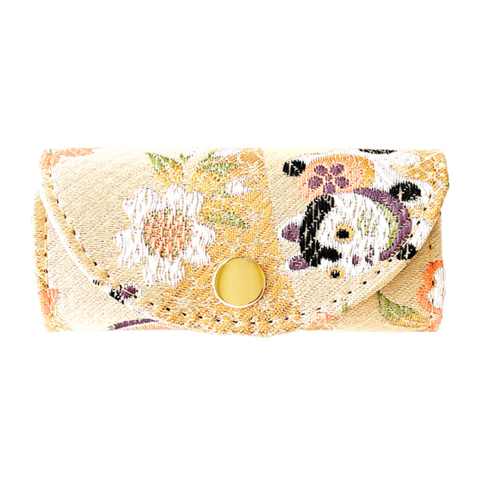 【Leo&Aoi公式ショップ】 西陣織 竹 キーケース 4連 レディース スマートキー 三つ折り 鍵入れ 鍵 カギ 収納 スリム コンパクト キーホルダー 4連キーケース 高級 華やか 着物 和柄 和風 日本製 【安心の返品保証付き】
