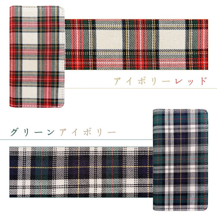 【Leo&Aoi公式ショップ】 タータンチェック スマホケース 手帳型ケース arrows シリーズ 対応