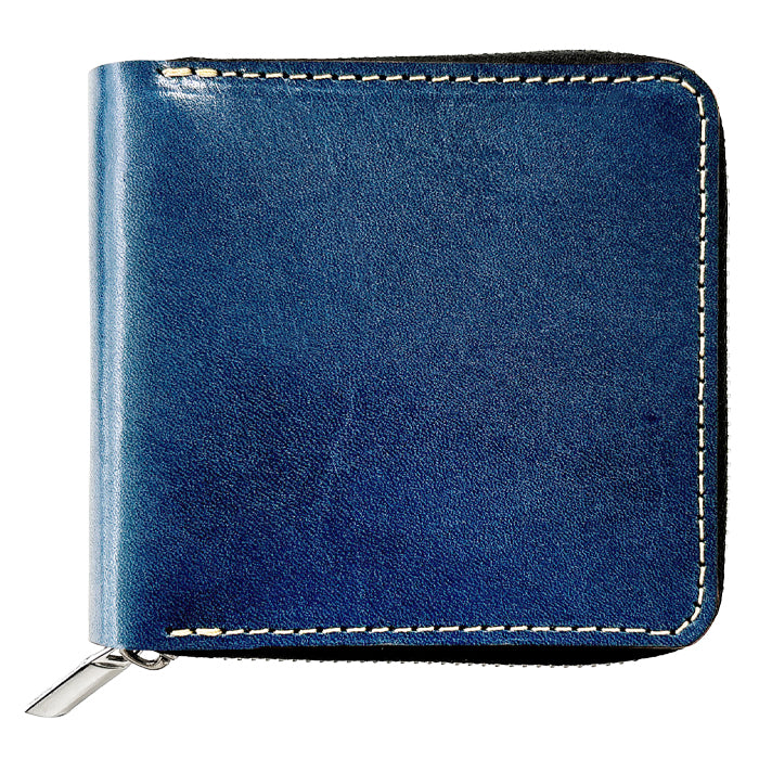 【Leo&Aoi公式ショップ】 こだわり親父 栃木レザー ラウンド型財布 二つ折り財布 ラウンドファスナー 本革 財布 小銭入れ 二つ折り メンズ レディース コンパクト 薄型 カード入れ 牛本革 革財布 ウォレット コインケース付き ハンドメイド 【安心の返品保証付き】