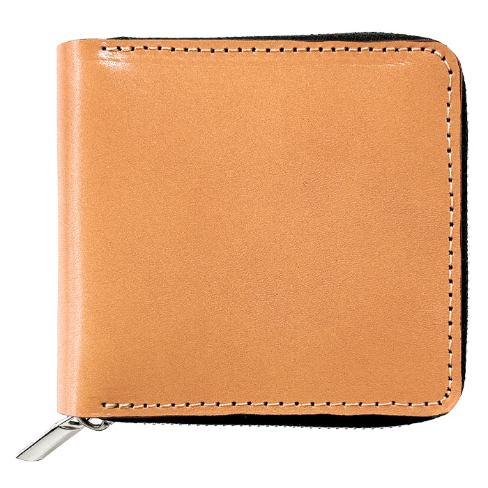 【Leo&Aoi公式ショップ】 こだわり親父 栃木レザー ラウンド型財布 二つ折り財布 ラウンドファスナー 本革 財布 小銭入れ 二つ折り メンズ レディース コンパクト 薄型 カード入れ 牛本革 革財布 ウォレット コインケース付き ハンドメイド 【安心の返品保証付き】