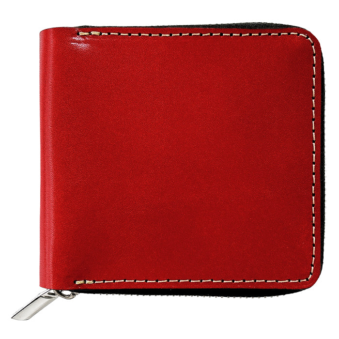 【Leo&Aoi公式ショップ】 こだわり親父 栃木レザー ラウンド型財布 二つ折り財布 ラウンドファスナー 本革 財布 小銭入れ 二つ折り メンズ レディース コンパクト 薄型 カード入れ 牛本革 革財布 ウォレット コインケース付き ハンドメイド 【安心の返品保証付き】