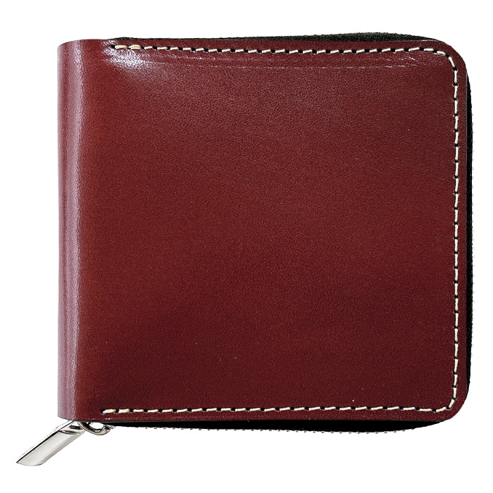 【Leo&Aoi公式ショップ】 こだわり親父 栃木レザー ラウンド型財布 二つ折り財布 ラウンドファスナー 本革 財布 小銭入れ 二つ折り メンズ レディース コンパクト 薄型 カード入れ 牛本革 革財布 ウォレット コインケース付き ハンドメイド 【安心の返品保証付き】