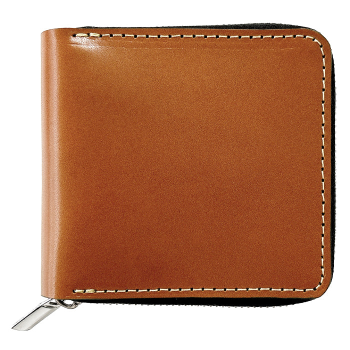 【Leo&Aoi公式ショップ】 こだわり親父 栃木レザー ラウンド型財布 二つ折り財布 ラウンドファスナー 本革 財布 小銭入れ 二つ折り メンズ レディース コンパクト 薄型 カード入れ 牛本革 革財布 ウォレット コインケース付き ハンドメイド 【安心の返品保証付き】