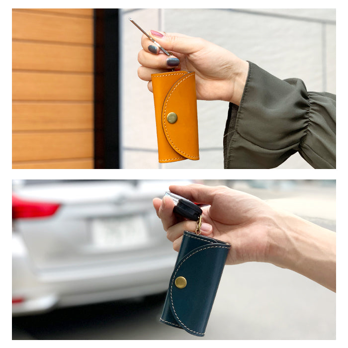 【Leo&Aoi公式ショップ】 こだわり親父 キーケース 4連 本革 メンズ レディース スマートキー 三つ折り 牛革 ヌメ革 牛ヌメ革 レザー 鍵入れ 鍵 カギ 収納 スリム コンパクト キーホルダー 4連キーケース 【安心の返品保証付き】